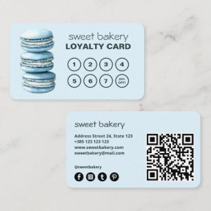 Macaron Bakery Cute QR Code Loyalty Card