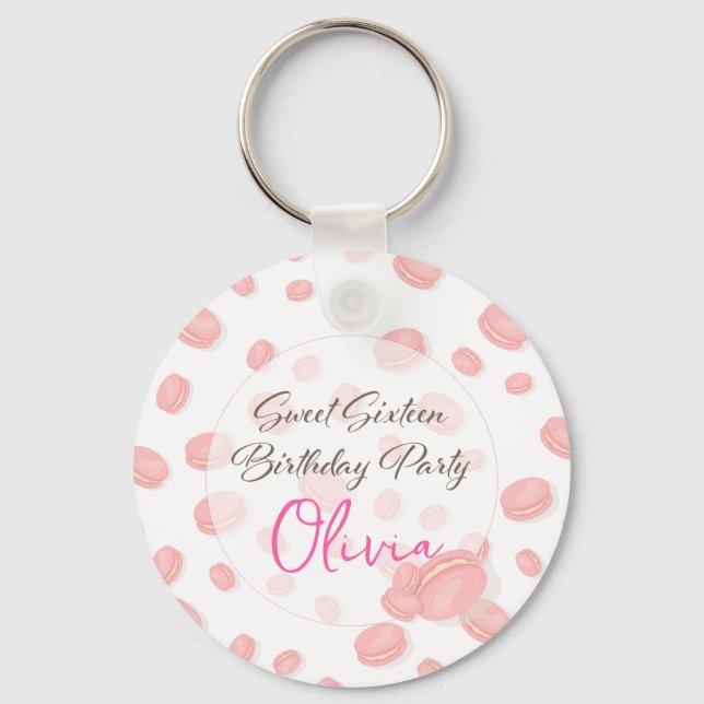 Macaron Birthday party Keychain (Front)