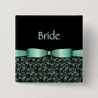 Macaron Carré 5 Cm 100 rosettes épousant des boutons - aigue-marine