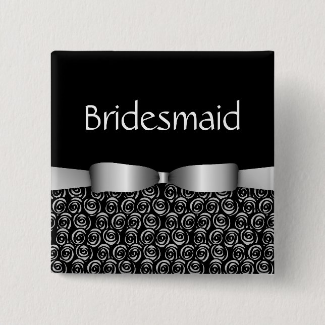 Macaron Carré 5 Cm 100 rosettes épousant des boutons de demoiselle (Devant)