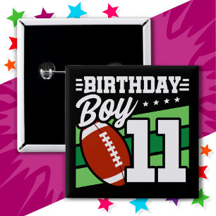 Macaron Carré 5 Cm 11 Ans Football Party Thème 11ème anniversaire gar