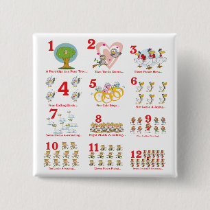 Macaron Carré 5 Cm 12 douzièmes jours de noël terminés