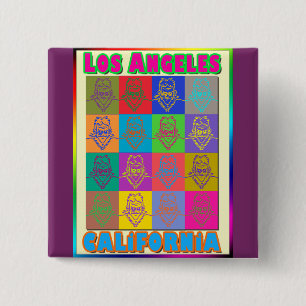 Macaron Carré 5 Cm 16 Surfers Bouton Los Angeles