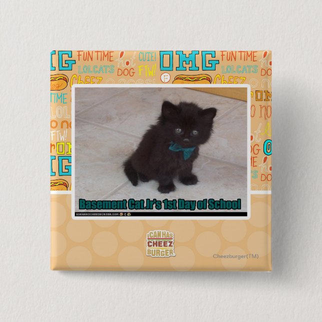 Macaron Carré 5 Cm 1er jour de l'école (Devant)