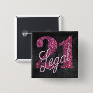 Macaron Carré 5 Cm 21 et juridique Pink 21st Birthday Chic Parties
