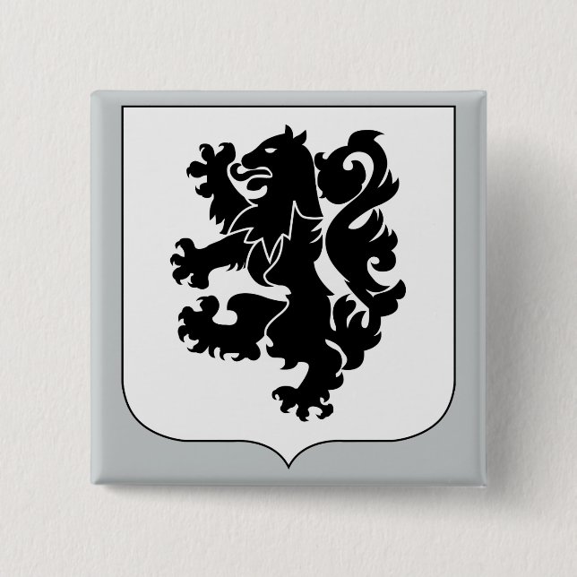 Macaron Carré 5 Cm 28e Régiment d'infanterie - Lions noirs (Devant)