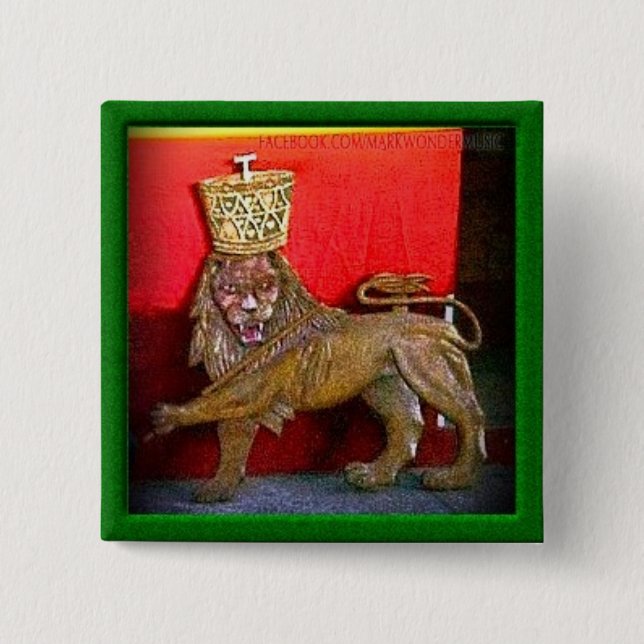 Macaron Carré 5 Cm 2" lion d'insigne de Judah (Devant)
