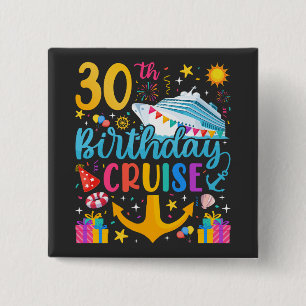 Macaron Carré 5 Cm 30e anniversaire Croisière B-Day Carré de fête