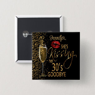 Macaron Carré 5 Cm 40e anniversaire - Elle embrasse ses 30's Goodbye