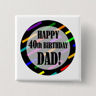 Macaron Carré 5 Cm 40e anniversaire pour papa