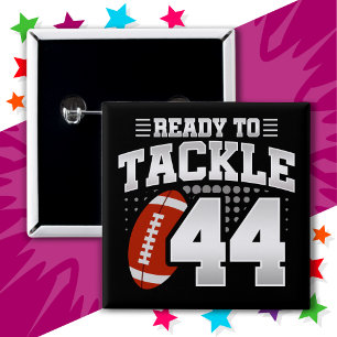 Macaron Carré 5 Cm 44 ans Tackle Football Party 44e anniversaire