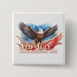 Macaron Carré 5 Cm 4 juillet Aigle – Conception d'art patriotique