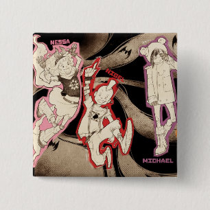 Macaron Carré 5 Cm 4 petits monstres - groupe