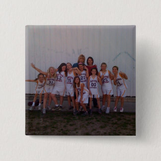 Macaron Carré 5 Cm 4ème Bouton de basket-ball de filles de catégorie