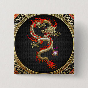 Macaron Carré 5 Cm [500] Dragon chinois d'or Fucanglong