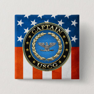 Macaron Carré 5 Cm [500] Garde des côtes : capitaine (CAPT)
