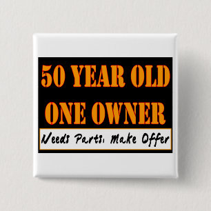 Macaron Carré 5 Cm 50 ans, un propriétaire - les pièces des besoins