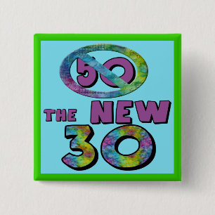 Macaron Carré 5 Cm 50 le nouveau bouton de faveur de 30 anniversaires