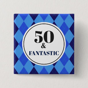 Macaron Carré 5 Cm 50e anniversaire Cool bleu fantastique