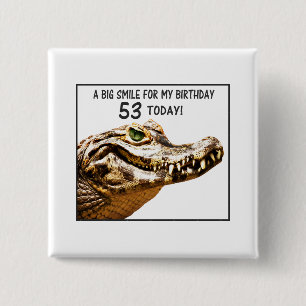 Macaron Carré 5 Cm 53e anniversaire Alligator Smile
