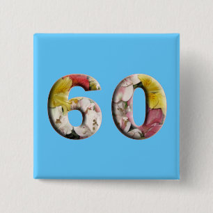Macaron Carré 5 Cm 60e Anniversaire 60 ans Épingle de jalon