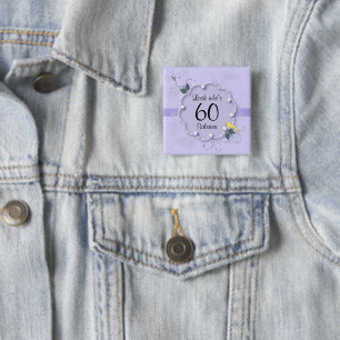 Macaron Carré 5 Cm 60e anniversaire Texte DO-IT-YOURSELF