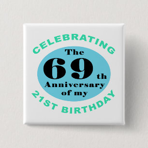 Macaron Carré 5 Cm 90th Birthday Humor