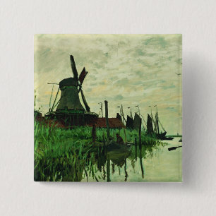 Macaron Carré 5 Cm A Mill In Zandam 2 - Claude Monet - 1871