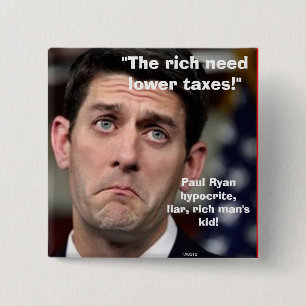 Macaron Carré 5 Cm ABAISSEZ les IMPÔTS 2 - bouton