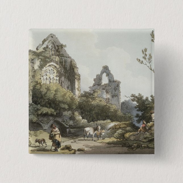 Macaron Carré 5 Cm Abbaye de Tintern, 'du romantique et pittoresque (Devant)