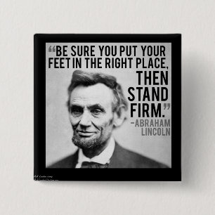 Macaron Carré 5 Cm Abe Lincoln & Citation "Stand Firm"