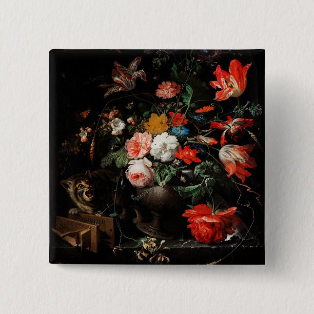 Macaron Carré 5 Cm Abraham Mignon Le Bouquet Renversé. Floral (Devant)