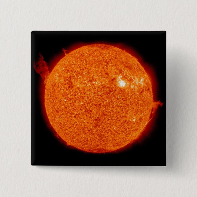 Macaron Carré 5 Cm Activité solaire sur le Soleil (Devant)