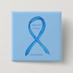 Macaron Carré 5 Cm Addison's Disease Awareness Custom Ribbon Art Pin