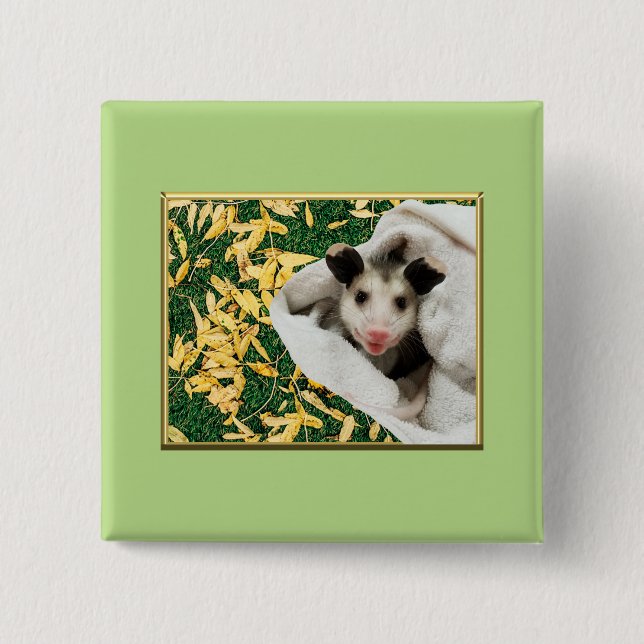Macaron Carré 5 Cm Adorable bébé doux Opossum (Devant)