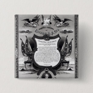 Macaron Carré 5 Cm Adresse d'adieu du Général Robert E. Lee