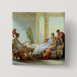 Macaron Carré 5 Cm Aeneas indiquant le Dido de la catastrophe chez