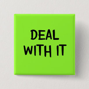 Macaron Carré 5 Cm Affaire avec elle bouton