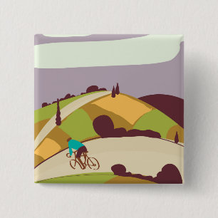 Macaron Carré 5 Cm Affiche de cyclisme vintage