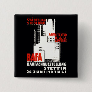 Macaron Carré 5 Cm Affiche de l'exposition sur la construction en 192