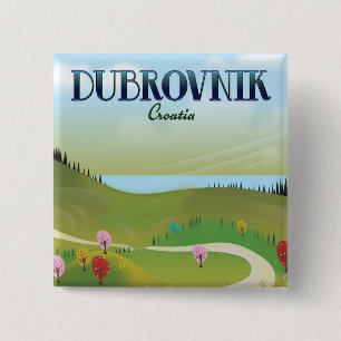 Macaron Carré 5 Cm affiche de paysage de dubrovnik croatie.