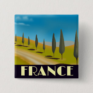 Macaron Carré 5 Cm Affiche de voyage de style vintage France