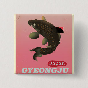 Macaron Carré 5 Cm Affiche de voyage de style vintage Gyeongju Corée