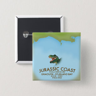Macaron Carré 5 Cm Affiche de voyage Jurassic Coast Angleterre côte s