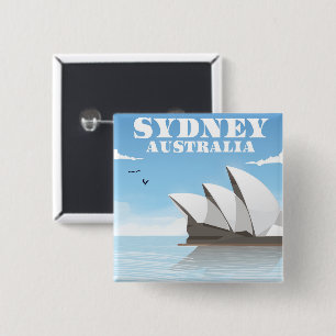 Macaron Carré 5 Cm Affiche de voyage Sydney Australie