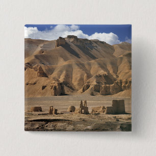 Macaron Carré 5 Cm Afghanistan, vallée de Bamian. Terre antique