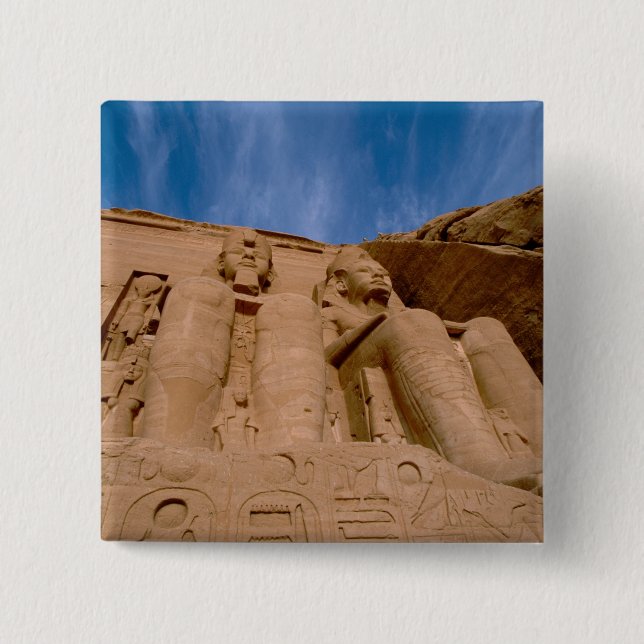 Macaron Carré 5 Cm Afrique, Égypte, Abou Simbel, Ramses II et (Devant)
