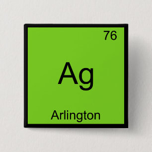 Macaron Carré 5 Cm Ag - Maillot du symbole de l'élément de chimie de 