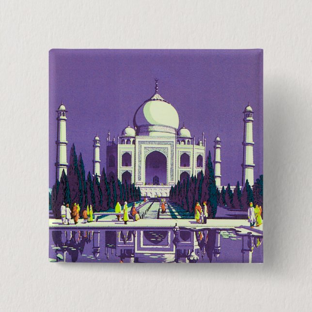 Macaron Carré 5 Cm Agra ~ Taj Mahal (Devant)