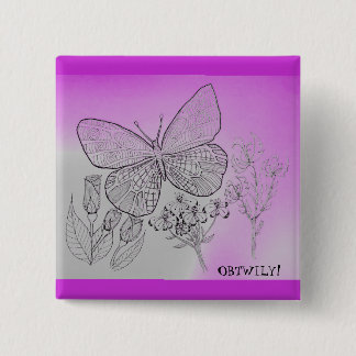 Macaron Carré 5 Cm Ah, par la manière, je t'aime ! - Bouton d'OBTWILY